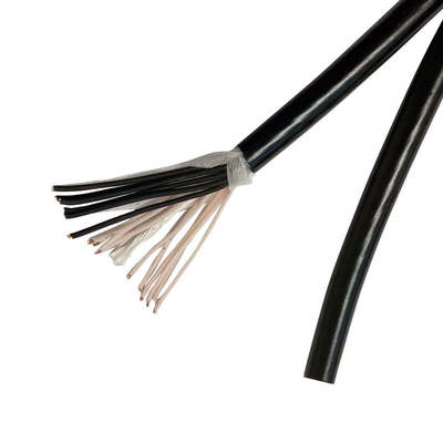 24AWG Multi Cores TPE Insulated Sheath Flexible Electrical Black Cable